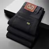 Roupas Masculinas Populares / Novo Outono e Inverno Luxo Negócios Estilo Europeu Slim Fit Stretch Calça Jeans Reta Tendência Marca Calças Grossas