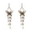 Pendientes de Borla de Mariposa con Perlas de Cristal de Lujo Ligero Aguja de Plata Vintage Exquisitos Pendientes de Moda Clavos de Oreja Pendientes de Nicho de Gama Alta para Mujer