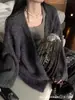 Estilo Preguiçoso Europeu e Americano Novo Mangas Sino Longas Sem Botões Cardigan de Tricô Macio e Sedoso Jaqueta Suéter para Mulheres no Outono e Inverno