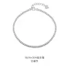 Fecho Escondido 2 2,5 3mm Prata de Lei S925 Pulseira Totalmente Cravejada com Diamante para Mulheres, Cravejada com Zircônia Pulseira Tennis, Estilo Ins de Luxo Leve Europeu e Americano