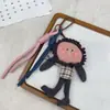 Estilo Coreano Nuevo Tela Rellena de Algodón Gato y Conejo de Dibujos Animados Llavero Delantal de Moda Conejo Broche Colgante Accesorio Versátil para Bolso