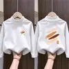 Camada Base Casual Infantil para Meninos Manga Longa Outono Inverno Novo Estilo Lã Térmica Gola Alta para Bebês Meninos Roupa de Baixo Top Tendência