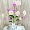 Nuevo producto transfronterizo: Arreglo de 6 flores de amapola para bodas, decoración de flores artificiales, adorno de planta en maceta, decoración del hogar, accesorio de fotografía