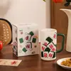 Caneca de Cerâmica Criativa Festiva Mahjong Fortuna Alto Valor para Casa Escritório Chá da Tarde Xícara de Café Lembrança