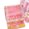 Kit de Materiales DIY de Dibujos Animados con Cuentas para Niños Pulsera Accesorios Hechos a Mano Cuentas Sueltas Joyería Collar Set de Caja de Regalo