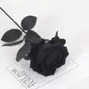 Simulación transfronteriza flor de rosa de franela flor de rosa artificial de boda para el hogar decoración de boda a mano cascada flor de rosa de simulación