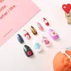 Uña de Águila Pequeña Serie de Flores Impresas a Color Manicura Portátil para Mujeres 24 Piezas Uñas Almendradas Terminadas