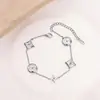 Colar de aço titânio estilo coreano transfronteiriço com pingente de trevo de quatro folhas com concha incrustada e corrente de clavícula feminina que não desbota