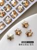 Champagne cor unha jóias de diamante tridimensional em forma de diamante outono e inverno flash all-match branco grande torto coração machado acessórios do prego