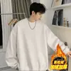 Moletom casual masculino versátil de manga comprida atacado de fábrica moderno para jovens com gola redonda moda outdoor cor sólida top