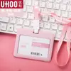 Portatarjetas de Identificación Youhe Permiso de Trabajo con Cordón para Colgar en el Cuello Insignia Tarjeta de Autobús Tarjeta de Campus Tarjeta Escolar Tarjeta de Trabajo Horizontal y Vertical Opcional