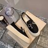 Jinbukang Xiaoxiangfeng Sapatos de Pescador Femininos Novos Strass Casual Slip-on Preguiçoso Boca Rasa Respirável Plano Cobertura de Sapato Único