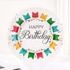 Prato de papel de 7 polegadas, prato de papel colorido para festa, estilo europeu e americano, prato de bolo descartável, festa de aniversário, prato de papel para festa