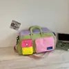 2026 Nueva Bolsa de Viaje de Gran Capacidad, Bolso Cruzado de Hombro con Contraste de Color para Gimnasio, Multifuncional con Compartimento Independiente para Zapatos, Bolsa de Equipaje