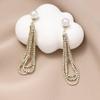 Coreia do Sul Design Sense Personalidade Exagerada Metal Grandes Brincos de Pérola Francês Elegante Moda Brincos de Orelha Brincos Ear Studs Acessórios de Orelha