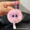 Lindo Colgante Gatito de Piel Sintética de Conejo Rex Cola Pequeña Llavero de Coche Colgante Muñeca Ins Colgante para Bolsa de Peluche