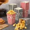 Caja de Palomitas Rayada Vertical Roja y Blanca Más Vendida Caja de Snacks Desechable Dulces Adecuada para Cumpleaños Caja Plegable Caja de Color