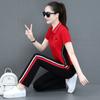 Conjunto Casual Esportivo com Lapela para Mulheres, Camiseta de Verão Fina de Manga Curta, Novo Estilo Coreano 2026 Conjunto de Duas Peças Fashionável para Corrida