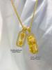 Wei Xue com o mesmo estilo de ourivesaria de ouro empilhado diamante pilão corajoso pingente colar novo método chinês antigo ouro areia colar clavícula