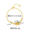 Pulsera de tres cuentas de calabaza con filamento hueco vintage de oro arena de Vietnam para mujer, joyería ligera de lujo de alta gama, sin color, de larga duración.