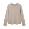 Dropshipping Novo Estilo Feminino Outono e Inverno Lã Gola Redonda Quente Slim Fit Manga Longa Top Camisa Base