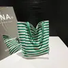 Bolsa de Lona Rayada 2026 Nuevo Estilo Coreano Ins Tote Bolsa Casual de Hombro Único Tote de Gran Capacidad Bolsa de Compras