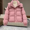 Jaqueta de algodão com enchimento de plumas da moda deste ano para mulheres, novo estilo de inverno 2026, casaco curto de algodão popular para baixinhas, agasalho quente