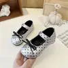 Zapatos de Cuero para Niñas 2026 Otoño Nuevos Estilo Francés con Lunares y Moño Mary Janes Estilo Ballet Corte Bajo Zapatos de Princesa