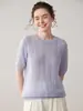 Otoño e Invierno Nuevo Tejido de Cachemira Pura para Mujer con Corte de Manga Corta Ligero Suave Cera Superior Tejido Camiseta Base
