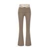 Pantalones de Ballet Otoñal con Encaje Splicing Ligeramente Atrevidos de Cintura Alta Adelgazantes para Yoga de Pierna Ancha Caída Ligeramente Ancha Pantalones Casuales para Mujer