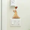 BRUP Estilo Sanación Ramo Chica Switch Pegatina Decorativa Dibujo Animado Pegatina de Pared Pegatina Embellecedora de Enchufe de Casa Pegatina de Pared