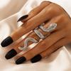 Anillo Largo y Genial para Hombre con Patrón de Serpiente de Comercio Exterior Europeo y Americano, Estilo Punk, Animal de Serpiente, Retro, Exagerado, Anillo de 4 Piezas