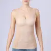 Chaleco térmico para mujer con almohadillas en el pecho, forro polar, engrosado, sin costuras, lencería sexy, se puede usar como prenda exterior, camiseta interior auto-calentable para otoño e invierno