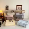 Juego sencillo de tres piezas para cama antideslizante, reversible con un lado de algodón puro y el otro de forro polar, adecuado para todas las estaciones, se usa como sábana, cubrecolchón o manta de ocio