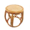 Cadeira de Rattan de Madeira Maciça Estilo Medieval, Cadeira de Rattan Individual de Sala de Estar com Encosto de Rattan Puro Natural, Cadeira Preguiçosa Estilo Wabi-Sabi
