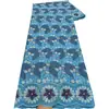 Tejido de algodón con tul suizo y bordado plano floral completo, tejido de encaje con pedrería para vestido étnico nigeriano