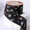 Cinta de flor de campana impresa por ambos lados, lazo para el cabello, accesorios para el cabello, bolsa de materiales DIY, accesorios de flor para ropa, flor blanca pequeña, cinta