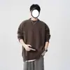 Suéter Maillard Masculino Outono e Inverno Estilo Preguiçoso Versátil Adolescente Suéter de Tricô Solto Casual Suéter de Tricô para Casal