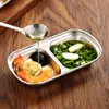 Prato de Condimentos de Aço Inoxidável 304 Estilo Coreano Churrasco Compartimento Duplo e Triplo Prato para Molho Molho para Hot Pot Prato de Molho Prato para Kimchi