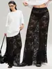 Moda de Verano de Venta Caliente Versátil de Encaje Sexy Larga Falda Moda Callejera Falda de Cintura Alta Estilo Europeo y Americano Comercio Exterior Transfronterizo