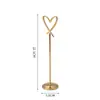 Creativo portanúmeros de mesa en forma de corazón de acero inoxidable, portatarjetas de mesa para hotel, boda, banquete, pinza para tarjetas de mesa, portatarjetas de presentación y portamenús