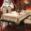 Toalha de Mesa de Natal Impermeável e à Prova de Óleo Sem Lavagem Atmosfera Vermelha Retrô Decoração de Mesa Retangular Toalha de Mesa