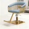 Silla de peluquería personalizada, silla de belleza de lujo ligero en color dorado, asiento para barbería, silla de peluquería con función de elevación y giro, silla de barbería