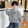 Sudadera con Felpa para Niños Otoño e Invierno 2026 Nuevo Estilo Versión Coreana para Niños Suéter de Terciopelo Integrado Capa Base Cálida de Invierno