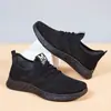 Zapatos de una sola capa tejidos voladores de comercio exterior Primavera y Otoño nuevos zapatos de caña baja antideslizantes para mediana edad y ancianos zapatos planos casuales deportivos de corte bajo fabricantes de hombres