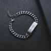 Versão coreana da pulseira de marca quadrada Dadongmen carta vento frio moda masculina e feminina simples inglês aço titânio pulseira joias atacado