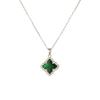 Moda Plata Serie Diamante Flor de Cuatro Hojas Traje Mujeres Personalidad Europea y Americana Retro Juego de Cuatro Piezas Popular en Internet Primera Joyería