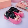 Sapatos Furados de Pano Cartoon Teamy Rab para Meninas Bico Redondo Francês Boca Rasa Fofos Roupa Externa Sola Macia Sensação ao Caminhar Mary Jane