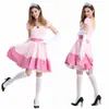 Mario Bridget Princesa Conto de Fadas Princesa cosplay Traje de Princesa Rosa Uniforme cosplay Explosões