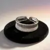 Anel Geométrico Escovado Coreano Design de Nicho Fashionável Estilo Ins Banhado a Prata 925 Simples Textura para o Dia a Dia Anel para o Dedo Indicador